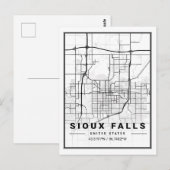 Sioux Herfsten South Dakota USA Travel City Map Briefkaart (Voorkant / Achterkant)