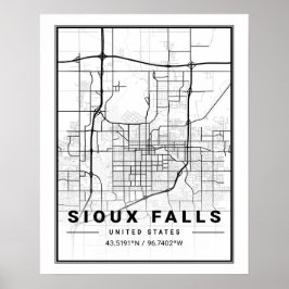 Sioux Herfsten South Dakota USA Travel City Map Poster
