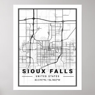 Sioux Herfsten South Dakota USA Travel City Map Poster