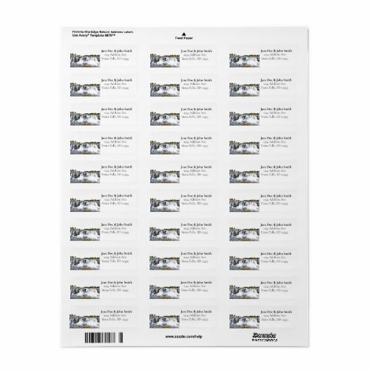 Sioux Herfsten Waterfall Return Address Labels (Full Sheet)