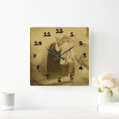 Sioux Hunter met Bow door T-shirt Pee Vierkante Klok (Huis)