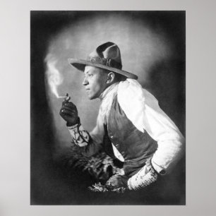 Sioux-indiaan, 1908. Oude foto Poster