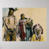 Sioux Indian Grey Eagle and Family Stereoview Post Poster (Voorkant)