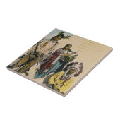 Sioux Indian Grey Eagle and Family Stereoview Tegeltje (Zijkant)