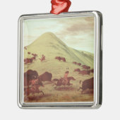 Sioux Indians jagend op buffel, 1835 (olie op doek Metalen Ornament (Links)