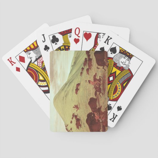 Sioux Indians jagend op buffel, 1835 (olie op doek Pokerkaarten (Achterkant)