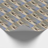 Sioux Indians op Snowschoenen Lansende Buffalo Cadeaupapier (Hoek)