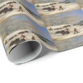 Sioux Indians op Snowschoenen Lansende Buffalo Cadeaupapier (Rol Hoek)