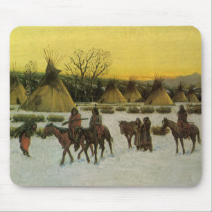 Sioux-kamp bij Wounded Knee door John Hauser Muismat