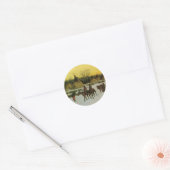 Sioux-kamp bij Wounded Knee door John Hauser Ronde Sticker (Envelop)