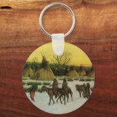 Sioux-kamp bij Wounded Knee door John Hauser Sleutelhanger (Voorkant)
