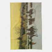 Sioux-kamp bij Wounded Knee door John Hauser Theedoek (Verticaal)