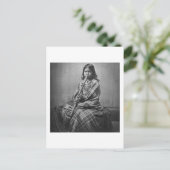 Sioux Musician Girl Black en White Briefkaart (Staand voorkant)