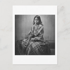 Sioux Musician Girl Black en White Briefkaart