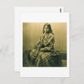 Sioux Musician Girl Sepia Briefkaart (Voorkant / Achterkant)