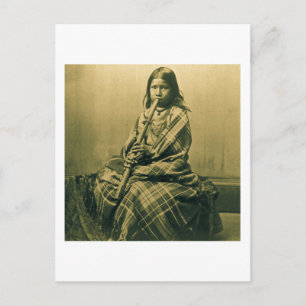 Sioux Musician Girl Sepia Briefkaart