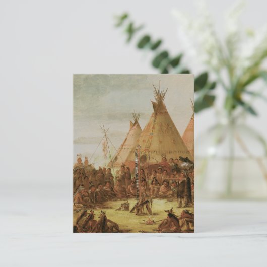 Sioux War Council Briefkaart (Staand voorkant)