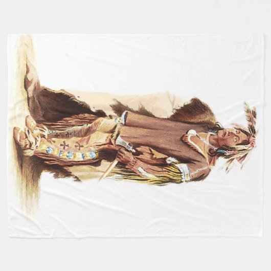 SIOUX WARRIOR FLEECE DEKEN (Voorkant (Horizontaal))