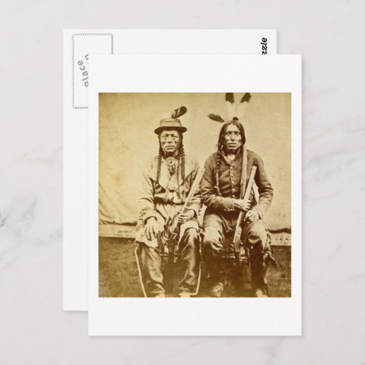 Sioux Warriors met het Herhalen van Geweren Briefkaart (Voorkant / Achterkant)