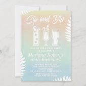 Sip and Dip Pool Party Uitnodiging voor verjaardag (Voorkant)