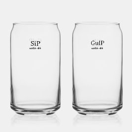 Sip and Gulp Glass Blikvorm Glas