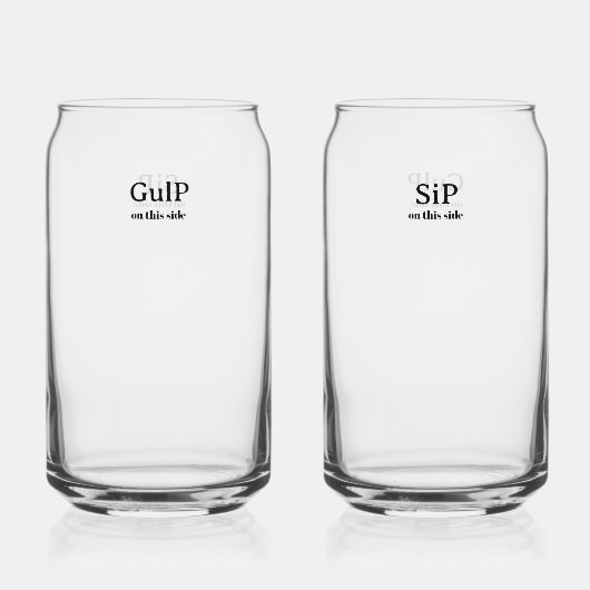 Sip and Gulp Glass Blikvorm Glas (Achterkant)
