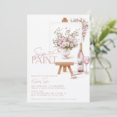 Sip And Paint Bruidsfeest Kaart (Staand voorkant)