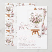 Sip And Paint Bruidsfeest Kaart (Voorkant / Achterkant)
