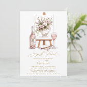Sip and Paint Party Bruidsfeest Kaart (Staand voorkant)