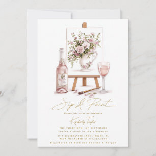 Sip and Paint Party Bruidsfeest Kaart