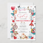 Sip and See Alice thee Party uitnodiging (Voorkant)