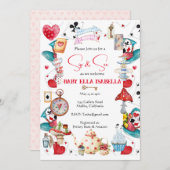 Sip and See Alice thee Party uitnodiging (Voorkant / Achterkant)