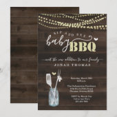 Sip and See Baby BBQ Invitation - Baby Q Barbeque Kaart (Voorkant / Achterkant)