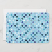 Sip and See Baby Boy Foto Blauwe Polka Dot Kaart (Achterkant)