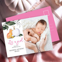 Sip and See Baby Douche Uitnodigingen Herfst Fox