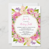 Sip and See baby girl blush roze pastel bloemen Kaart (Voorkant)