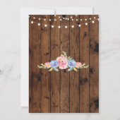 Sip and See Baby shower Floral Wood Rustic Invite Kaart (Achterkant)