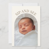 Sip and See Baby shower Invitation Kaart (Voorkant)