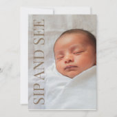 Sip and See Baby shower Invitation Kaart (Voorkant)