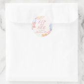 Sip and See Baby shower Label Modern Floral (Tas)