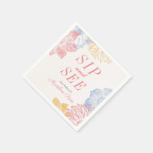 Sip and See Baby shower Label Modern Floral Servet (Hoek)