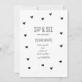 Sip and See Baby shower Minimalistisch baby shower Kaart (Voorkant)
