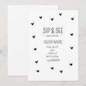 Sip and See Baby shower Minimalistisch baby shower Kaart (Voorkant / Achterkant)
