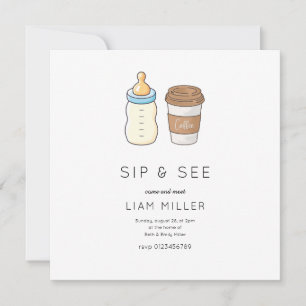 Sip and See Baby shower Minimalistisch baby shower Save The Date