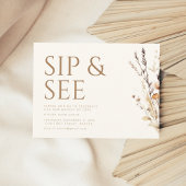 Sip and See Baby shower Uitnodigen Briefkaart