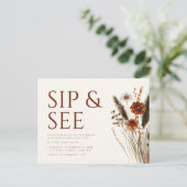 Sip and See Baby shower Uitnodigen Briefkaart (Staand voorkant)