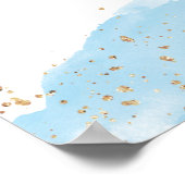 Sip and See Blue gouden waterverf welkomstbord Poster (Hoek)