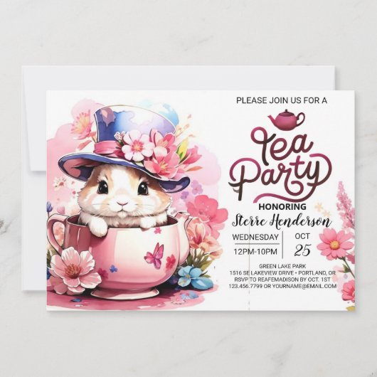 Sip and See Bunny Baby shower Kaart (Voorkant)