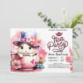 Sip and See Bunny Baby shower Kaart (Staand voorkant)