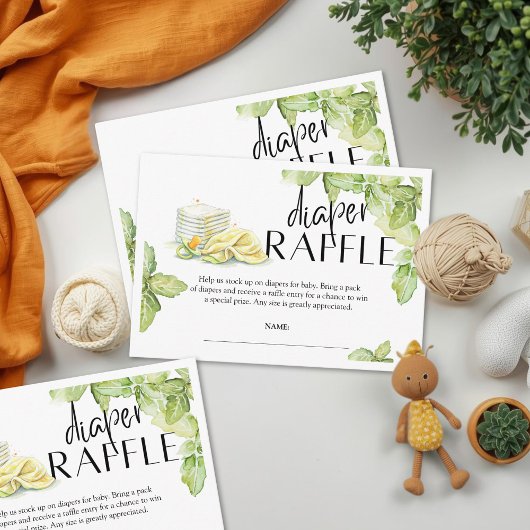 Sip and See Diaper Raffle Card Notitiekaartje